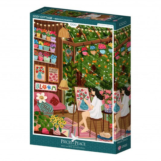 Puzzle 1000 Pièces Pieces & Peace - Cottage ConfortablePieces & Peace