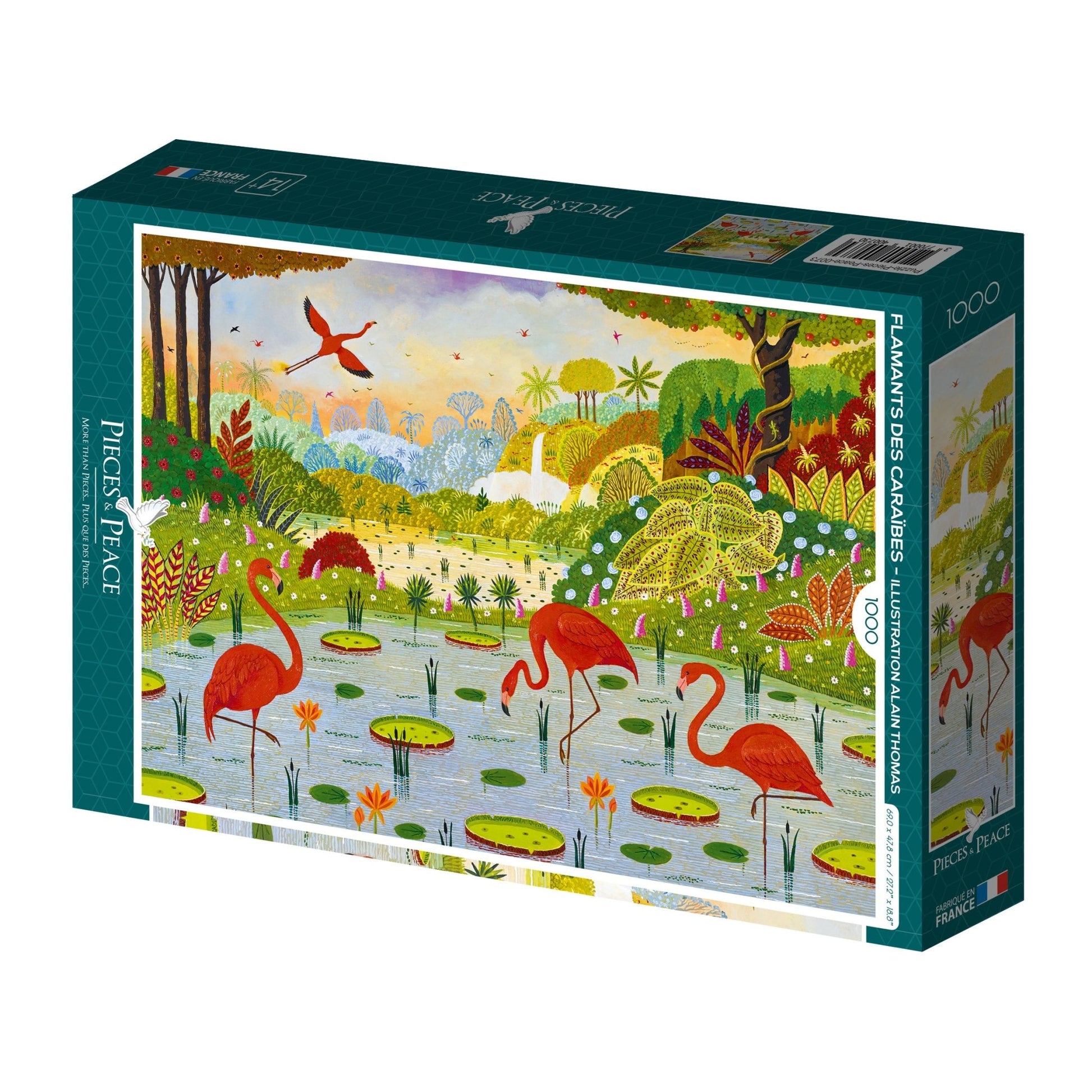 Puzzle 1000 Pièces Pieces & Peace - Flamants des CaraïbesPieces & Peace