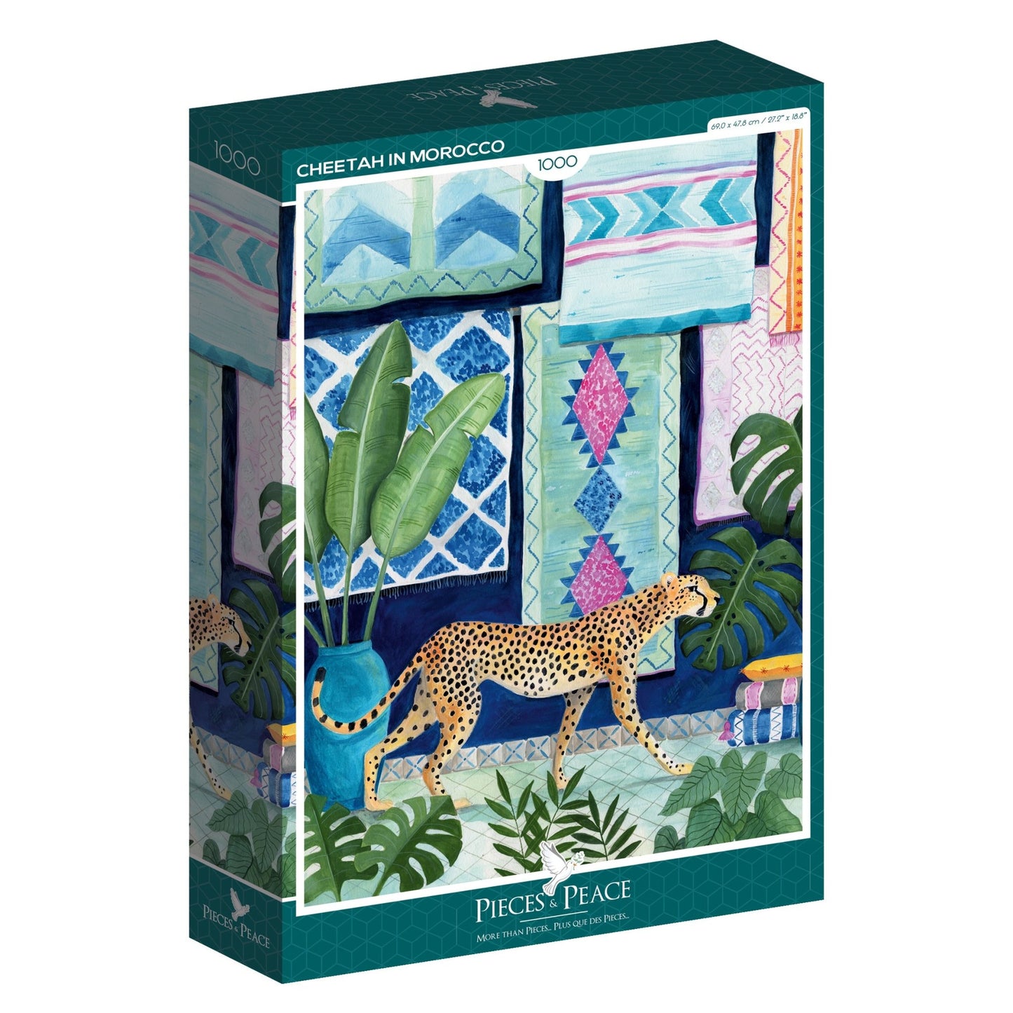 Puzzle 1000 Pièces Pieces & Peace - Guépard au MarocPieces & Peace