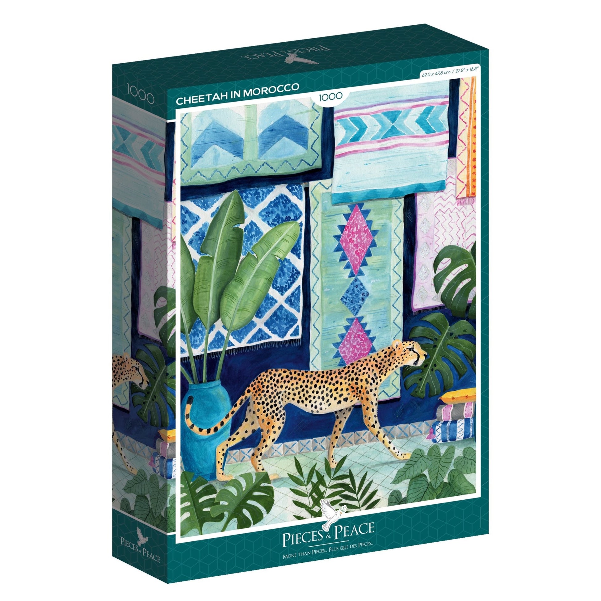 Puzzle 1000 Pièces Pieces & Peace - Guépard au MarocPieces & Peace
