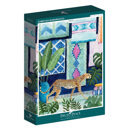 Puzzle 1000 Pièces Pieces & Peace - Guépard au MarocPieces & Peace