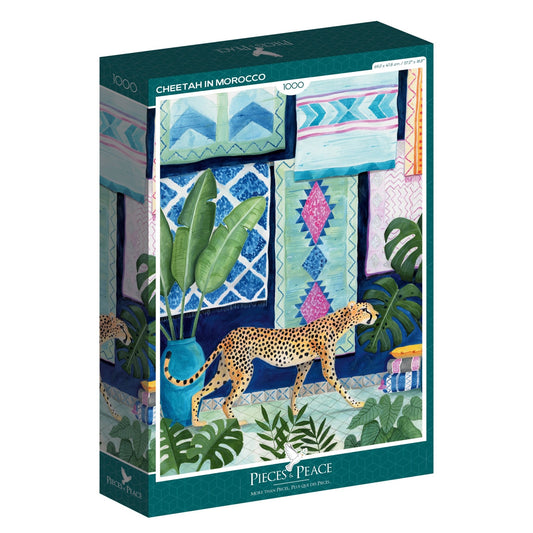 Puzzle 1000 Pièces Pieces & Peace - Guépard au MarocPieces & Peace