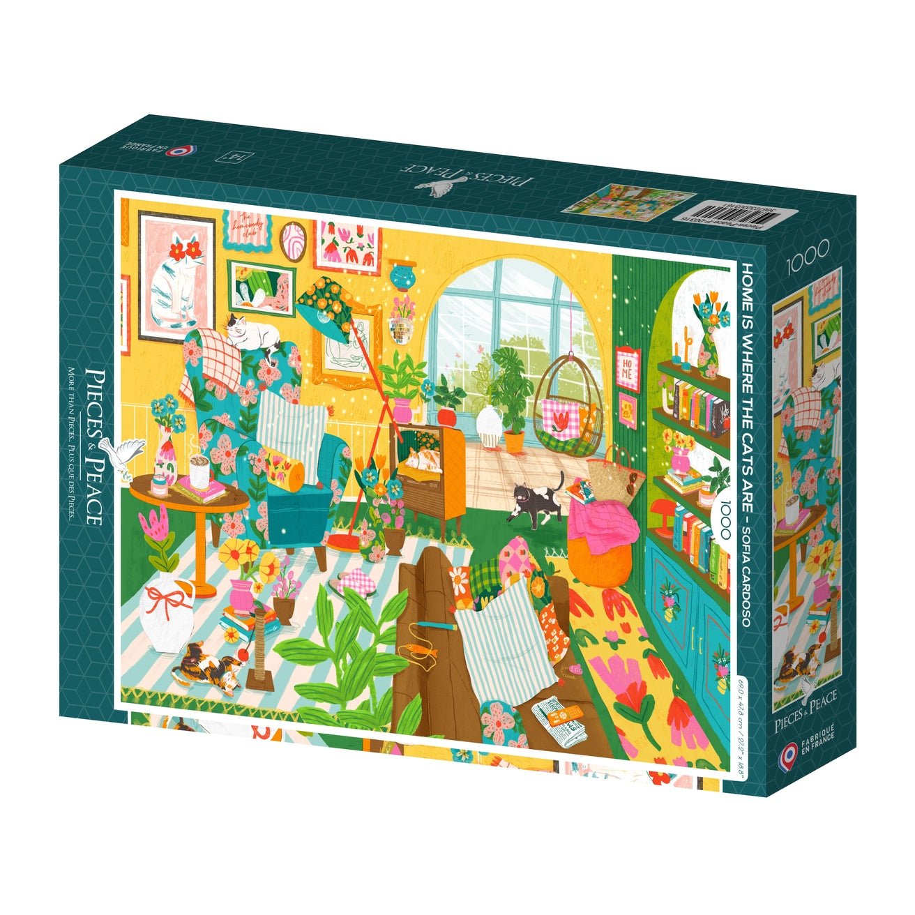 Puzzle 1000 Pièces Pieces & Peace - Home is Where the Cats arePieces & Peace