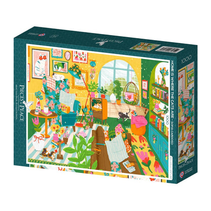 Puzzle 1000 Pièces Pieces & Peace - Home is Where the Cats arePieces & Peace