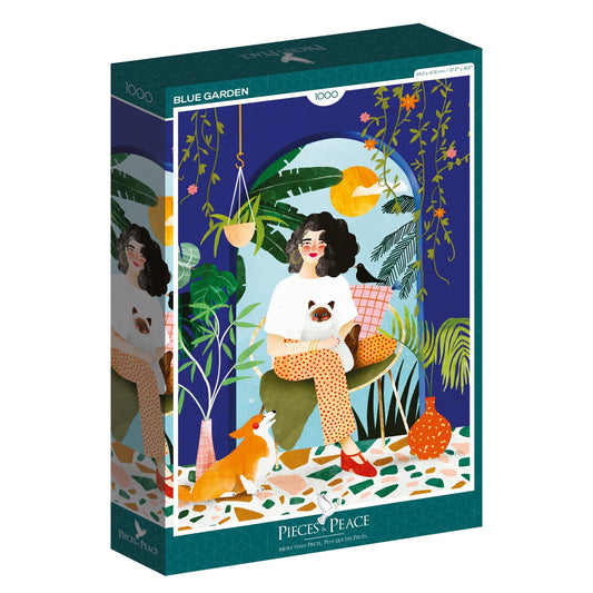 Puzzle 1000 Pièces Pieces & Peace - Jardin BleuPieces & Peace