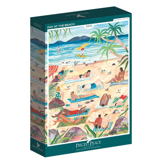 Puzzle 1000 Pièces Pieces & Peace - Journée à la PlagePieces & Peace