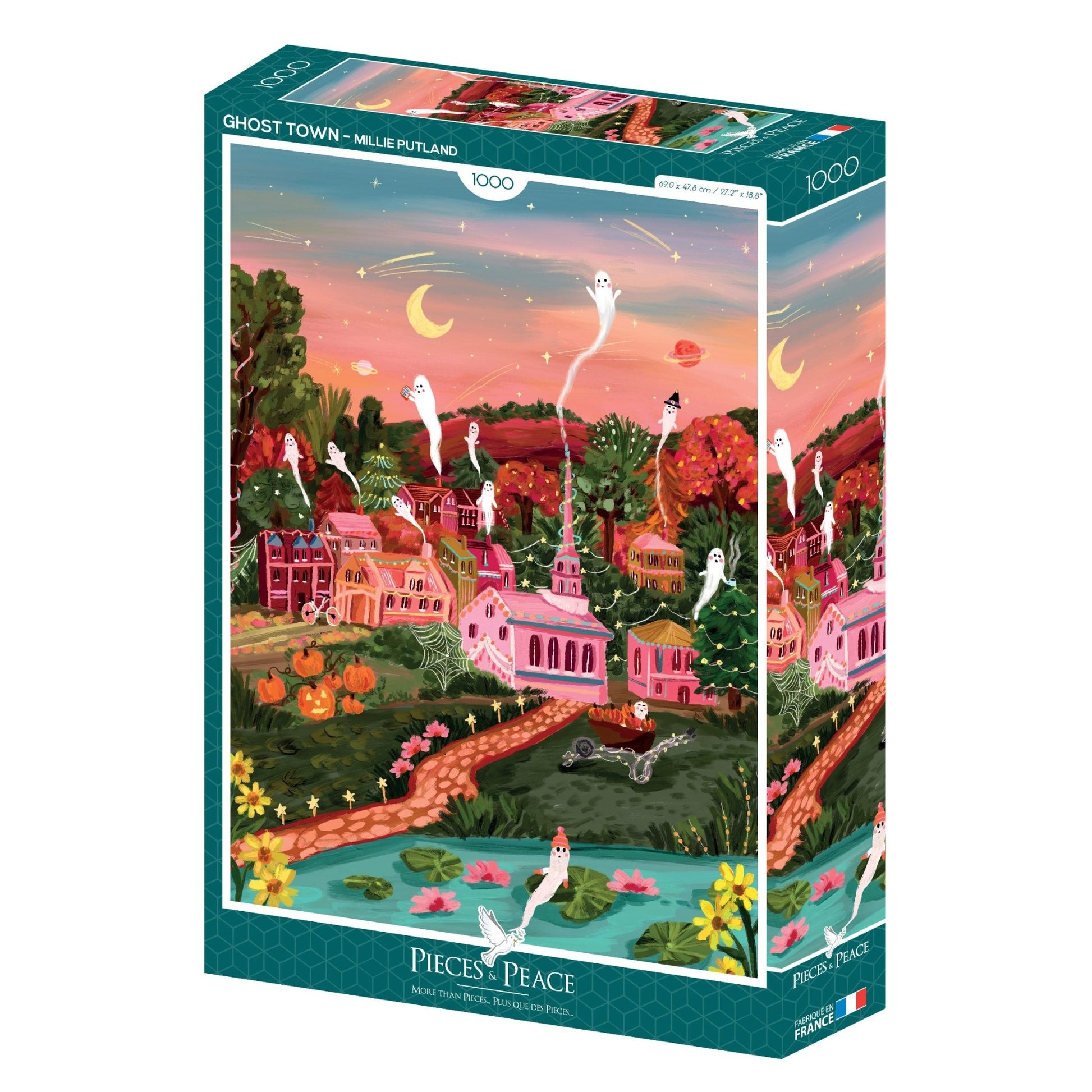 Puzzle 1000 Pièces Pieces & Peace - La Ville d'HalloweenPieces & Peace