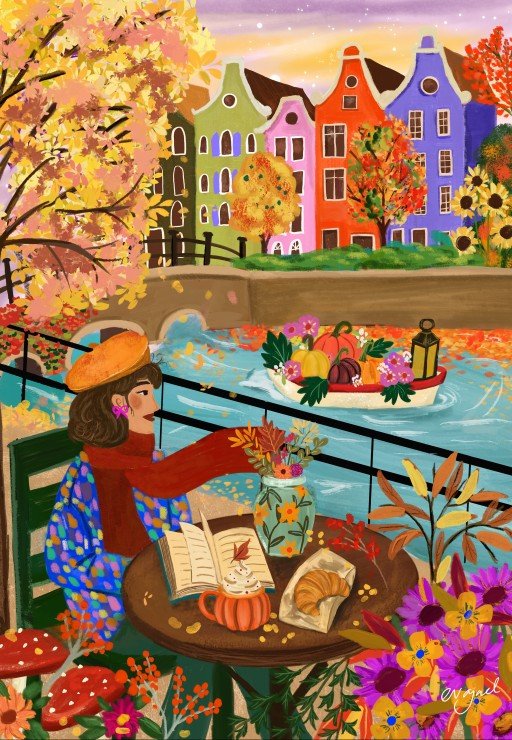 Puzzle 1000 Pièces Pieces & Peace - L'Automne à AmsterdamPieces & Peace
