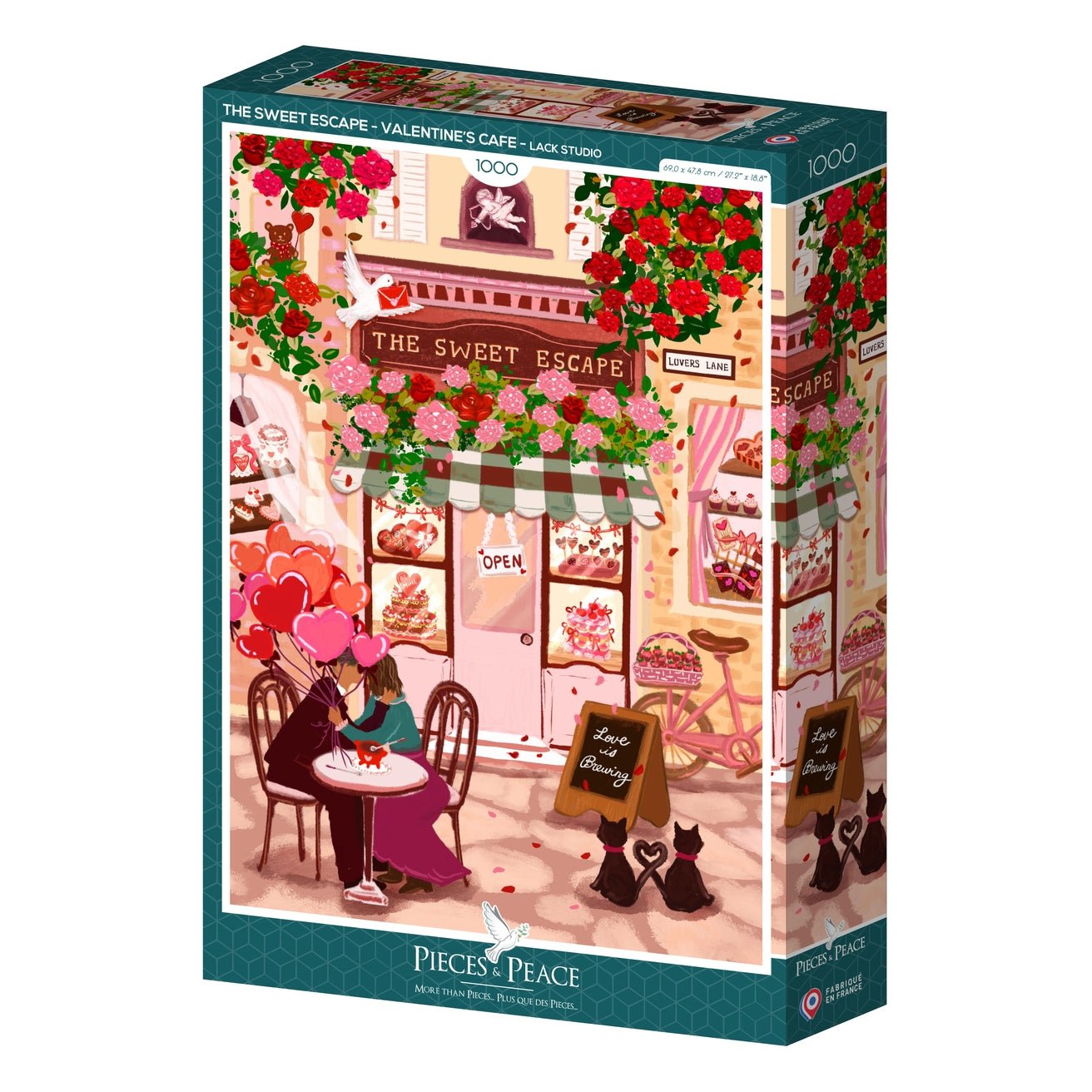 Puzzle 1000 Pièces Pieces & Peace - L'Echappée Belle - Café de la Saint-ValentinPieces & Peace