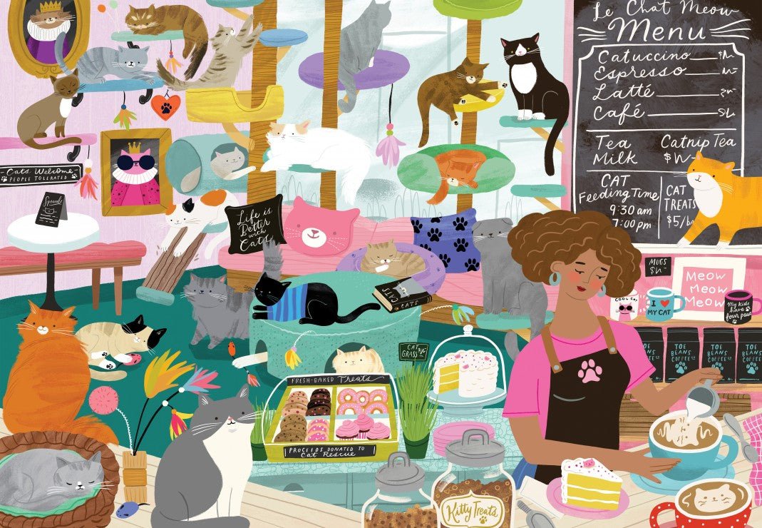 Puzzle 1000 Pièces Pieces & Peace - Mon lieu Préféré : le Café à ChatsPieces & Peace