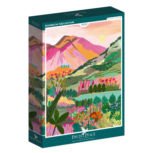 Puzzle 1000 Pièces Pieces & Peace - Montagne Arc - en - cielPieces & Peace