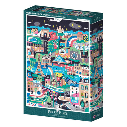 Puzzle 1000 Pièces Pieces & Peace - Monuments de ParisPieces & Peace