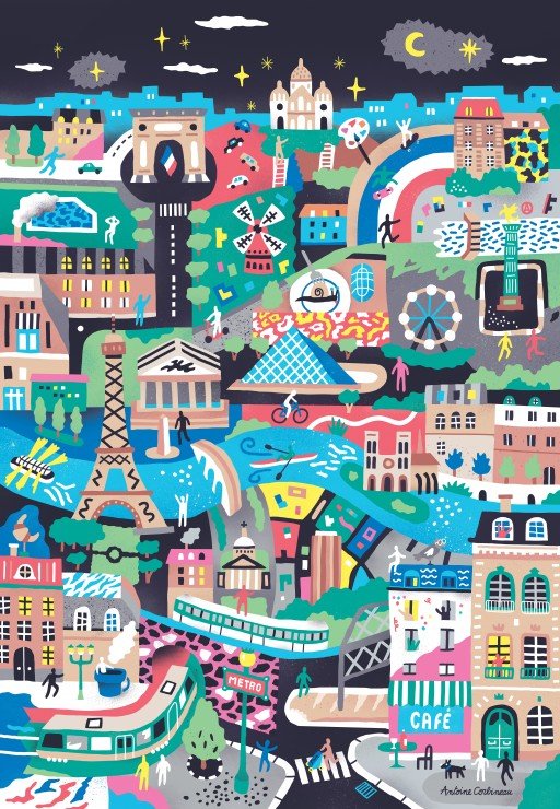 Puzzle 1000 Pièces Pieces & Peace - Monuments de ParisPieces & Peace