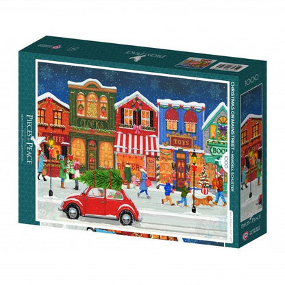 Puzzle 1000 Pièces Pieces & Peace - Noël sur la Rue PrincipalePieces & Peace
