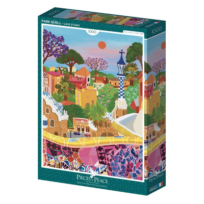 Puzzle 1000 Pièces Pieces & Peace - Parc GüellPieces & Peace