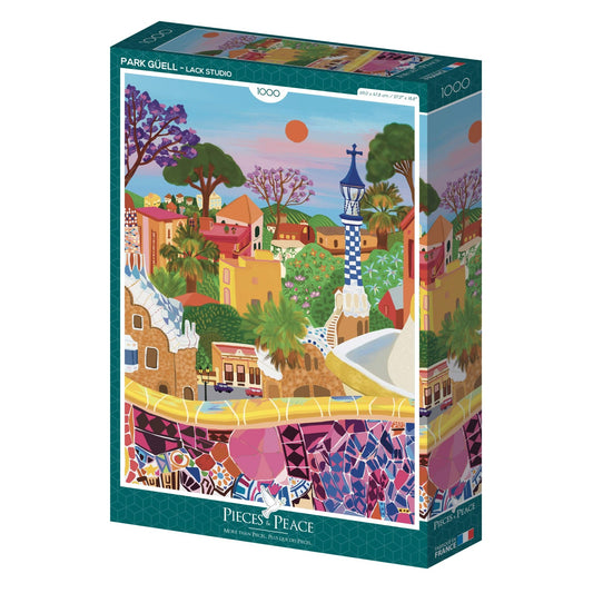 Puzzle 1000 Pièces Pieces & Peace - Parc GüellPieces & Peace