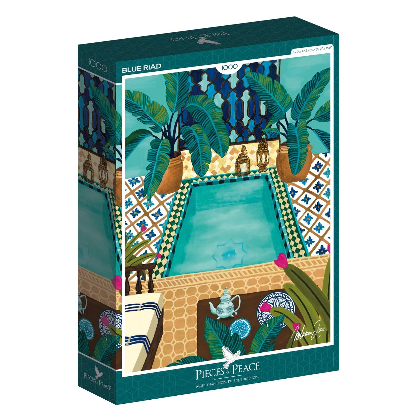Puzzle 1000 Pièces Pieces & Peace - Riad BleuPieces & Peace