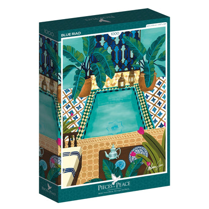 Puzzle 1000 Pièces Pieces & Peace - Riad BleuPieces & Peace