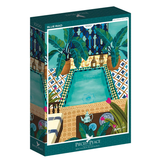 Puzzle 1000 Pièces Pieces & Peace - Riad BleuPieces & Peace
