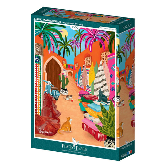 Puzzle 1000 Pièces Pieces & Peace - Souk de MarrakechPieces & Peace