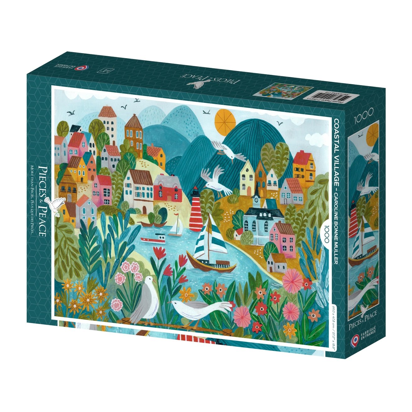 Puzzle 1000 Pièces Pieces & Peace - Village CôtierPieces & Peace