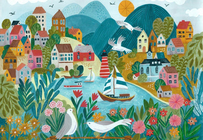 Puzzle 1000 Pièces Pieces & Peace - Village CôtierPieces & Peace