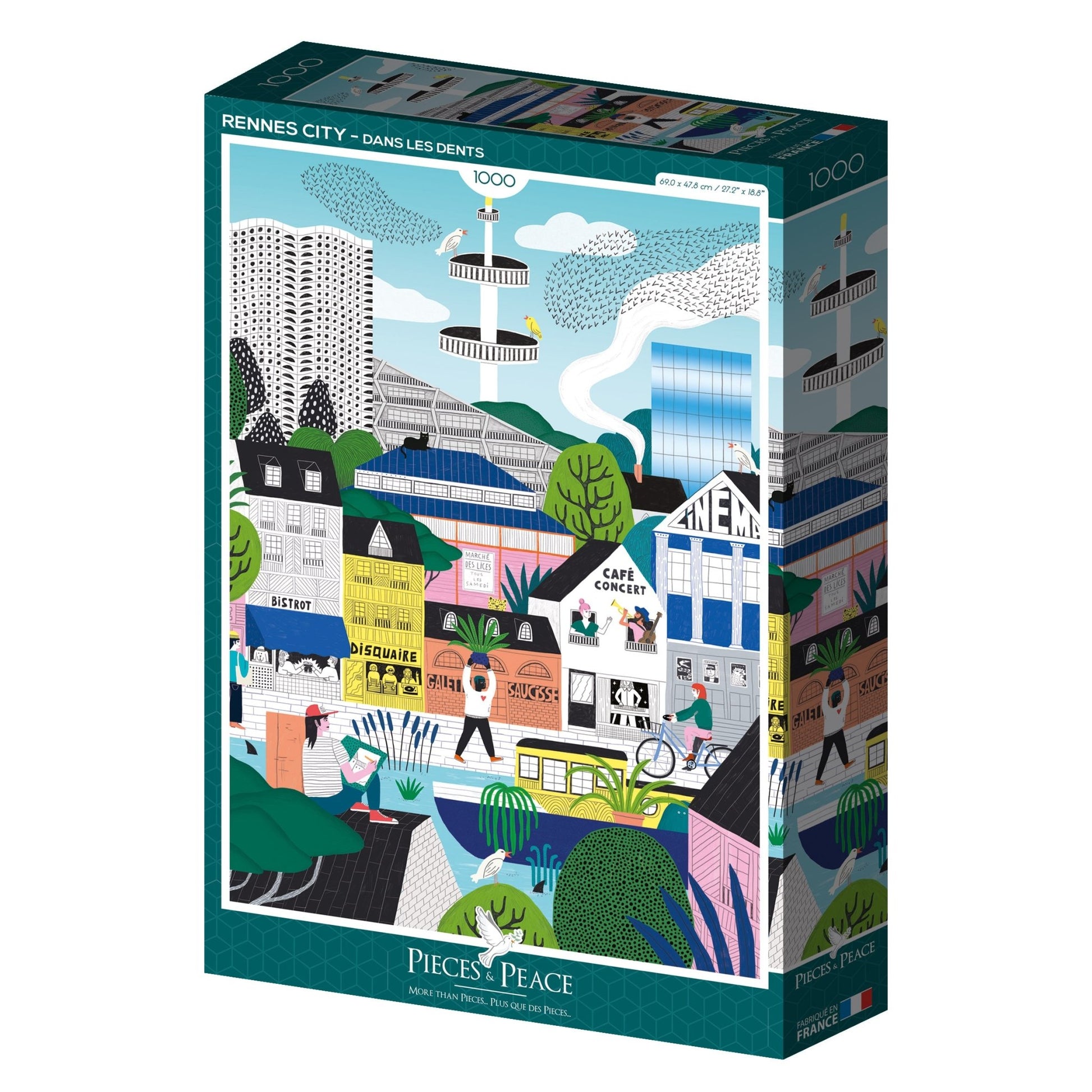 Puzzle 1000 Pièces Pieces & Peace - Ville de RennesPieces & Peace