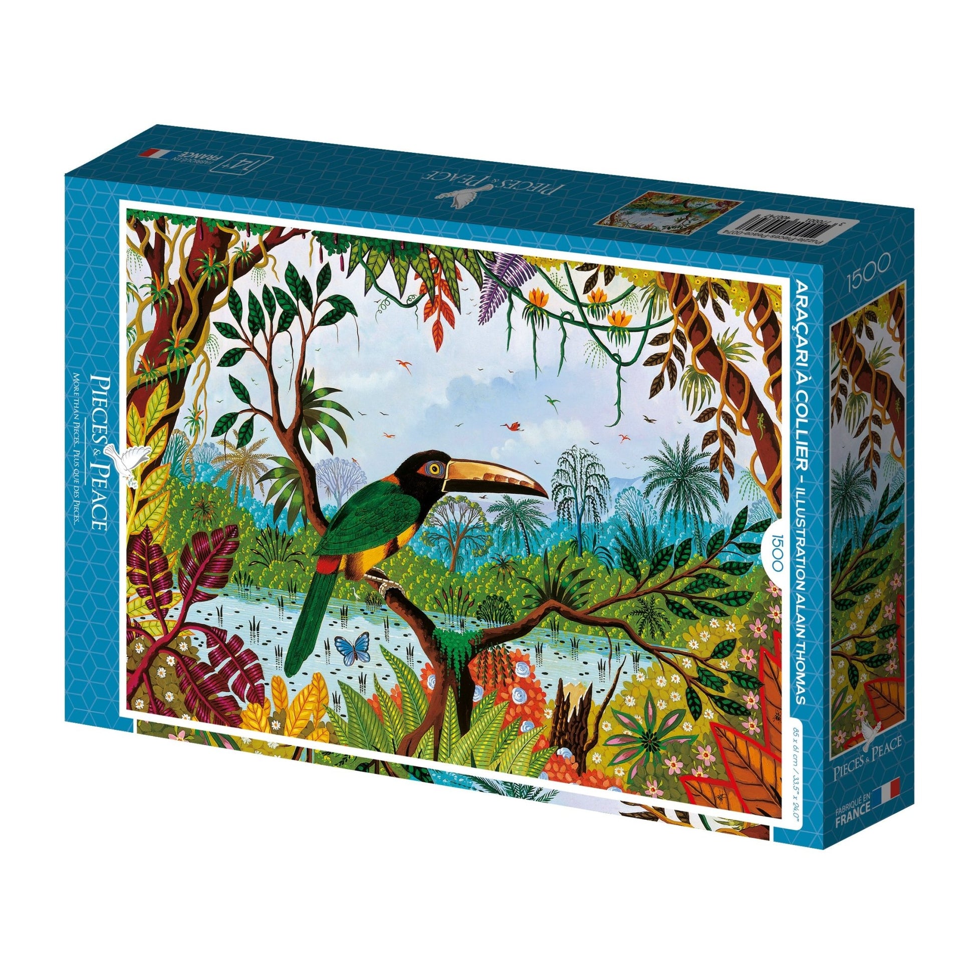 Puzzle 1500 Pièces Pieces & Peace - Araçari à CollierPieces & Peace