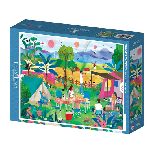 Puzzle 1500 Pièces Pieces & Peace - L'Eté au CampingPieces & Peace