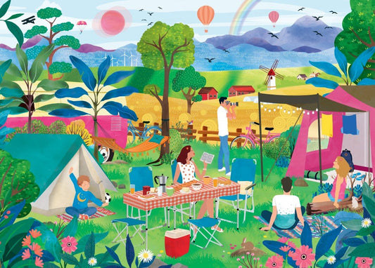 Puzzle 1500 Pièces Pieces & Peace - L'Eté au CampingPieces & Peace