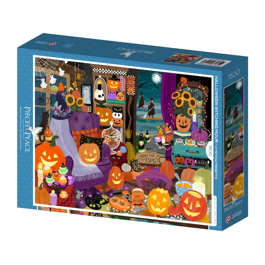 Puzzle 1500 Pièces Pieces & Peace - L'heure des Sorcières d'HalloweenPieces & Peace