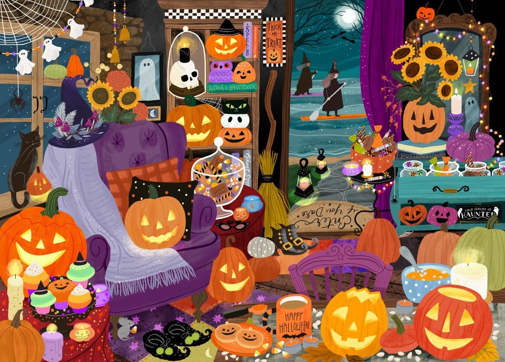 Puzzle 1500 Pièces Pieces & Peace - L'heure des Sorcières d'HalloweenPieces & Peace