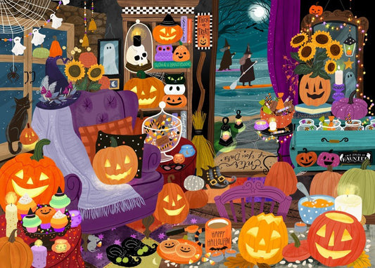 Puzzle 1500 Pièces Pieces & Peace - L'heure des Sorcières d'HalloweenPieces & Peace