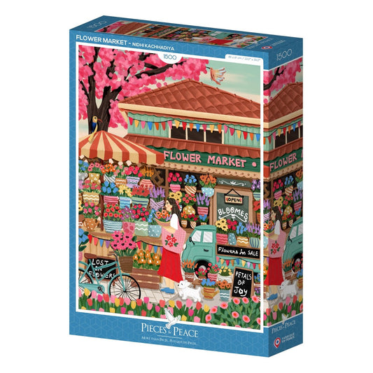 Puzzle 1500 Pièces Pieces & Peace - Marché aux FleursPieces & Peace