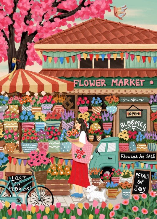 Puzzle 1500 Pièces Pieces & Peace - Marché aux FleursPieces & Peace