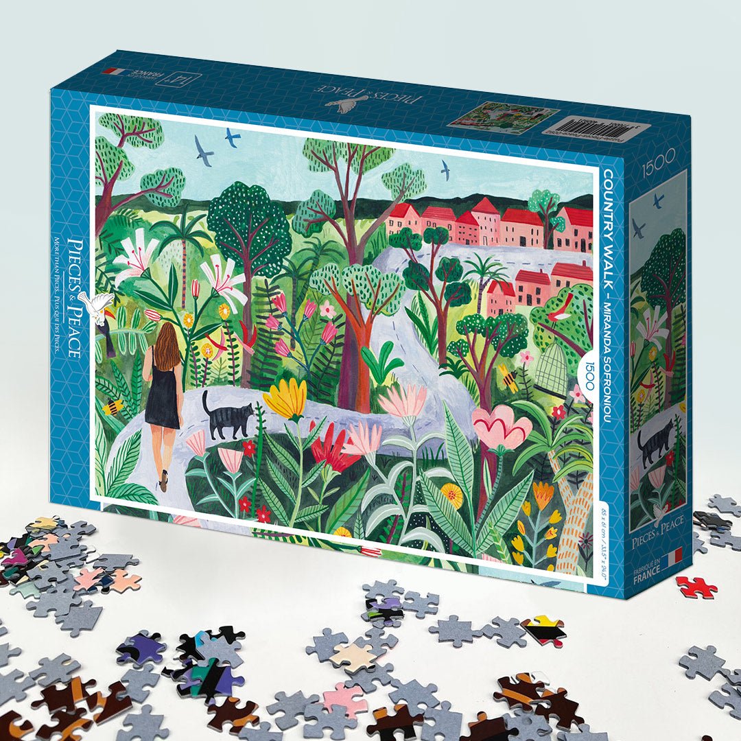 Puzzle 1500 Pièces Pieces & Peace - Promenade dans le PaysPieces & Peace