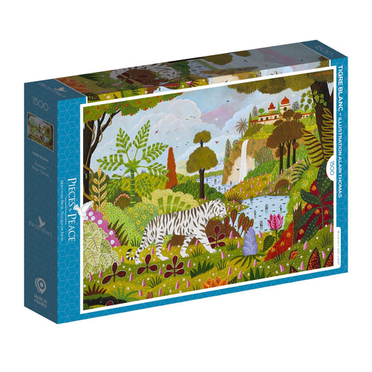 Puzzle 1500 Pièces Pieces & Peace - Tigre BlancPieces & Peace