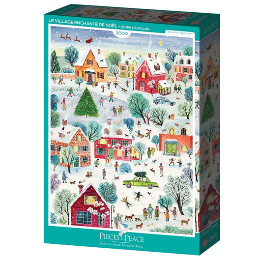 Puzzle 2000 Pièces Pieces & Peace - Le Village Enchanté de NoëlPieces & Peace