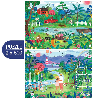 Puzzle 500 Pièces Pieces & Peace - 2 Puzzles - Ode au PrintempsPieces & Peace