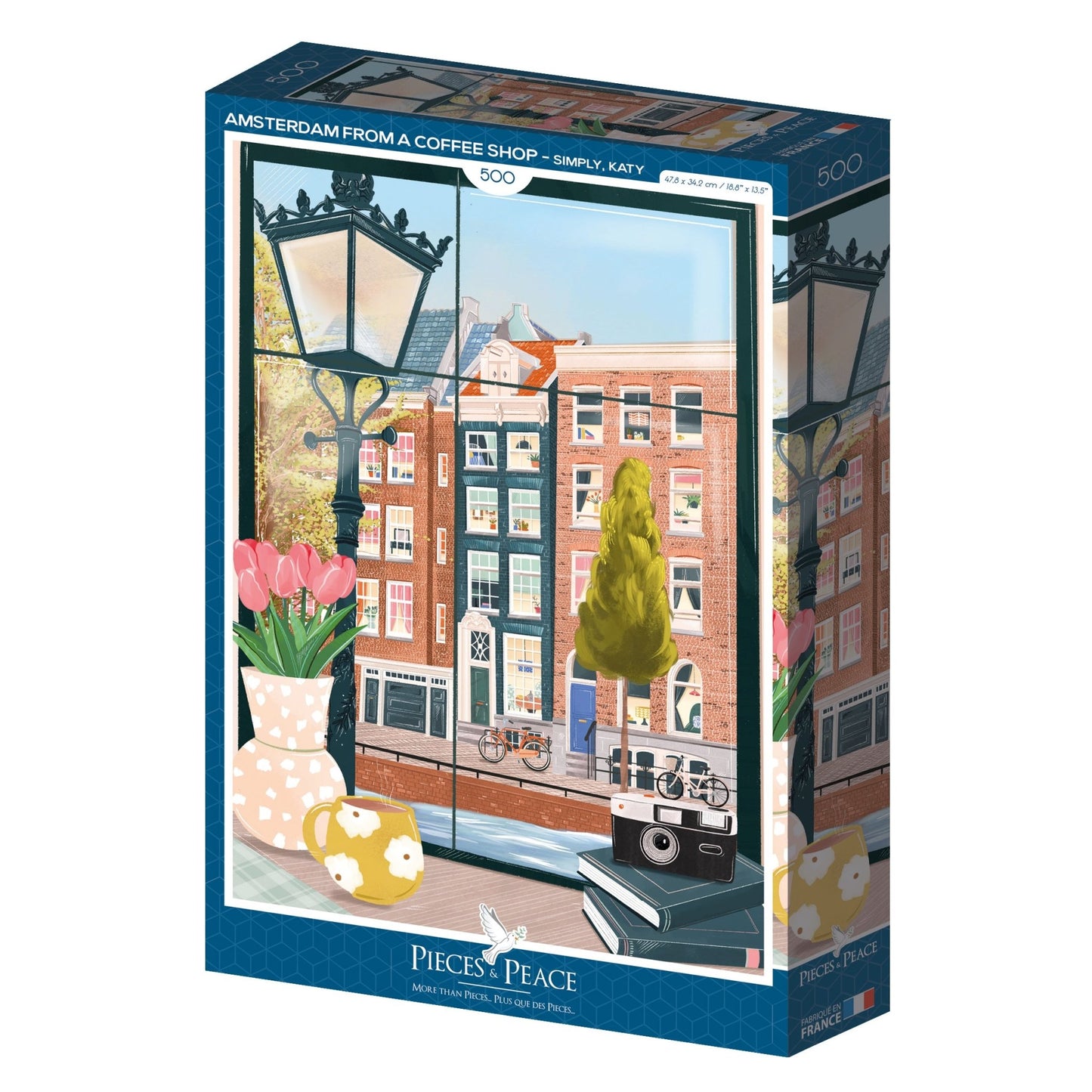 Puzzle 500 Pièces Pieces & Peace - Amsterdam vue d'un CaféPieces & Peace