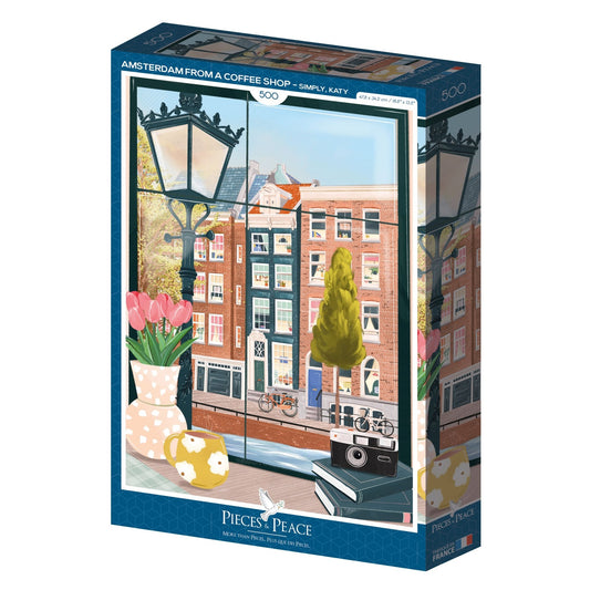 Puzzle 500 Pièces Pieces & Peace - Amsterdam vue d'un CaféPieces & Peace