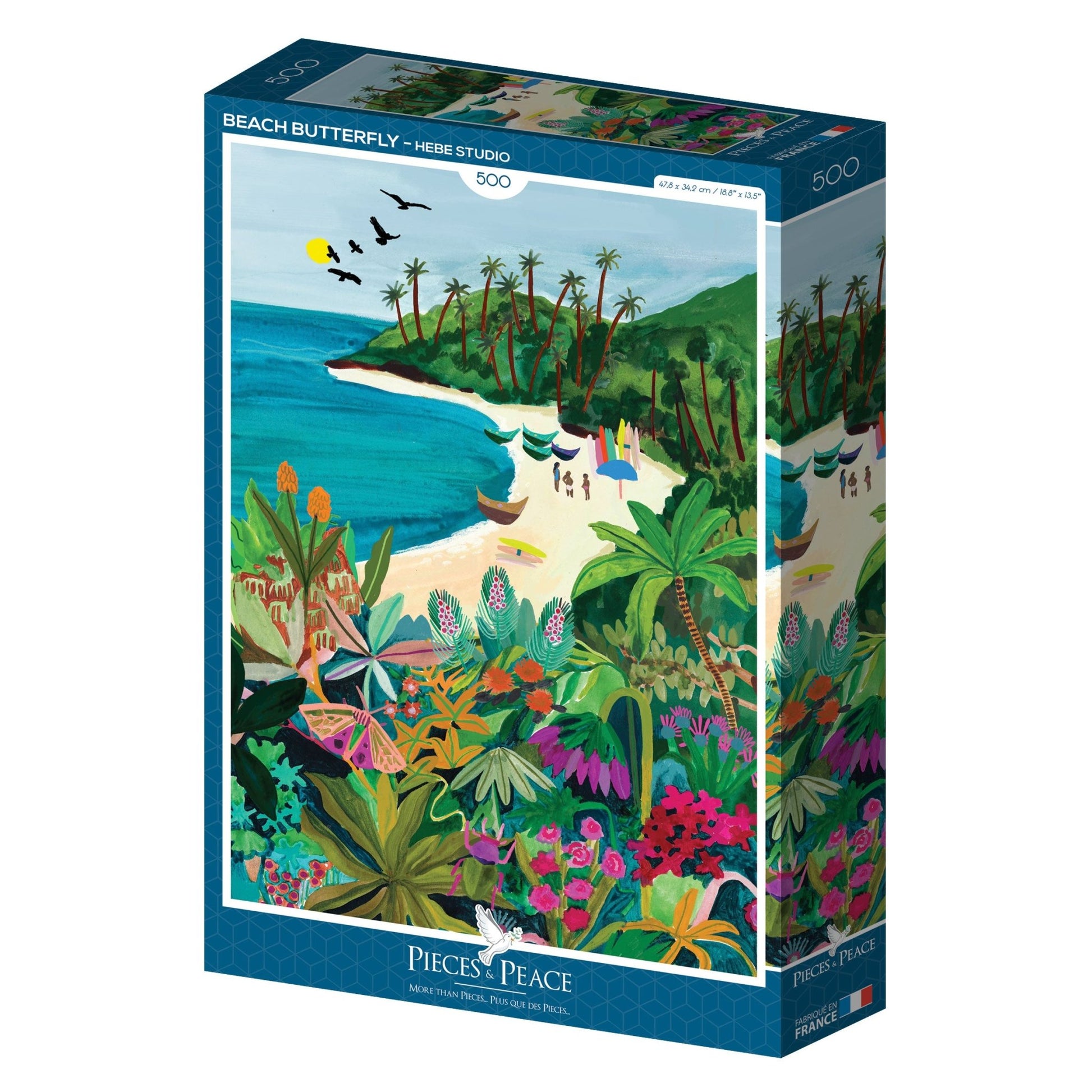 Puzzle 500 Pièces Pieces & Peace - Beach ButterflyPieces & Peace