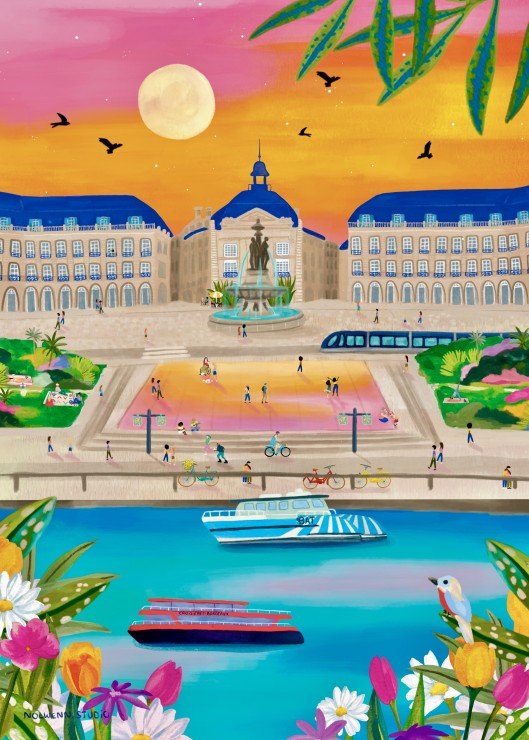 Puzzle 500 Pièces Pieces & Peace - Bordeaux - Place de la BoursePieces & Peace