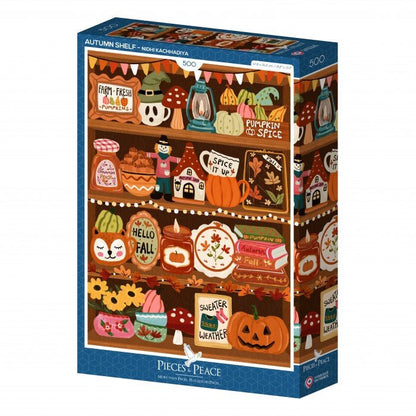 Puzzle 500 Pièces Pieces & Peace - Étagère d'AutomnePieces & Peace