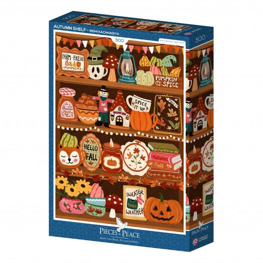 Puzzle 500 Pièces Pieces & Peace - Étagère d'AutomnePieces & Peace