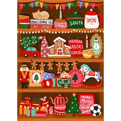 Puzzle 500 Pièces Pieces & Peace - Étagère de NoëlPieces & Peace