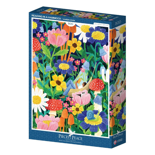 Puzzle 500 Pièces Pieces & Peace - Lecture dans le HammacPieces & Peace