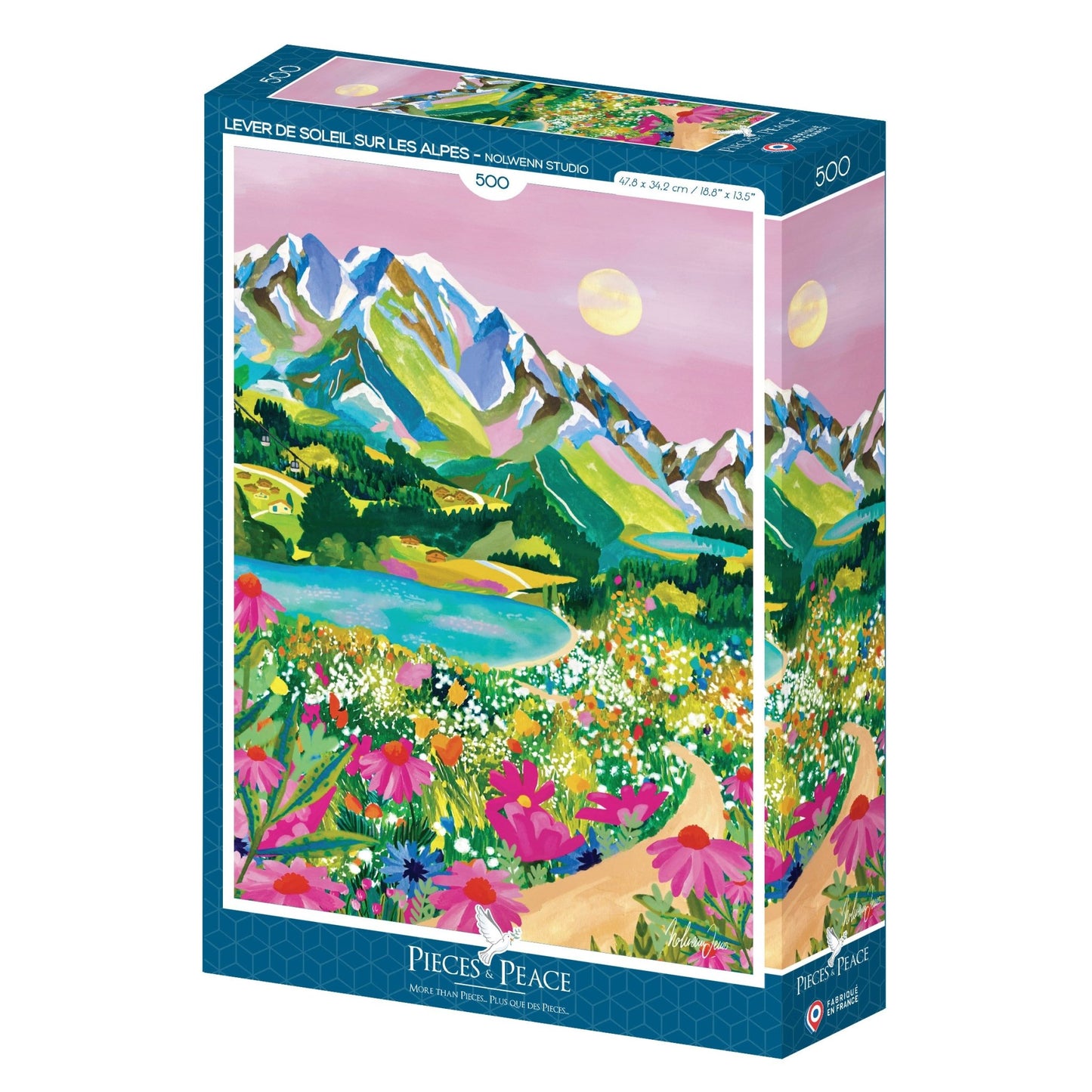 Puzzle 500 Pièces Pieces & Peace - Lever de Soleil sur les AlpesPieces & Peace