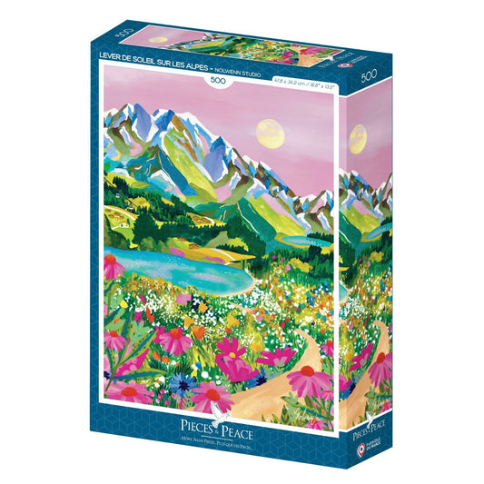 Puzzle 500 Pièces Pieces & Peace - Lever de Soleil sur les AlpesPieces & Peace