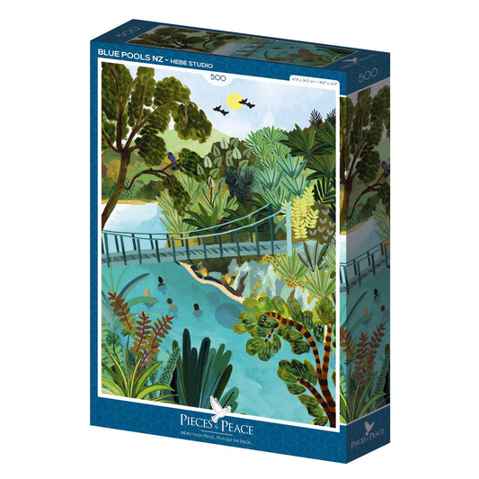 Puzzle 500 Pièces Pieces & Peace - Piscine Bleues en Nouvelle - ZelandePieces & Peace